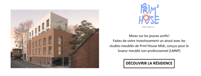 Misez sur les jeunes actifs! Faites de votre investissement un atout avec les studios meublés de Prim'house Midi, conçus pour le loueur meublé (LMNP).